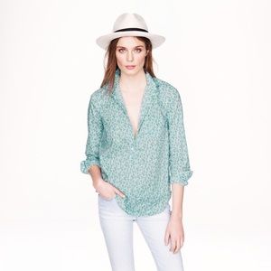 J Crew Flower Popover Shirt In Flowerpatch Print